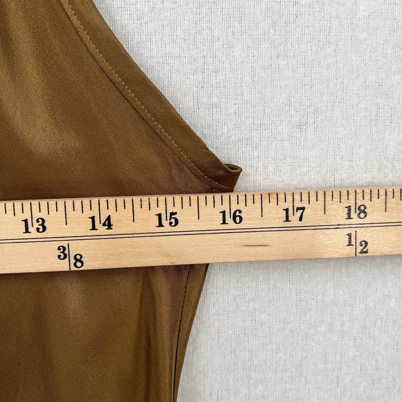 ENZA COSTA Dress Womens Medium Fatigue Satin Bias Slip Maxi Spaghetti Strap NWOT - Picture 12 of 15